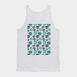 Cute skulls - Teal Tank Top